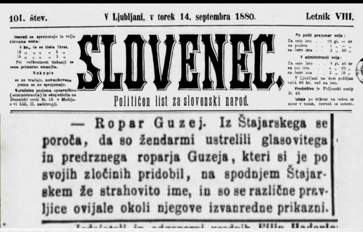 Slovenec, časopis objava